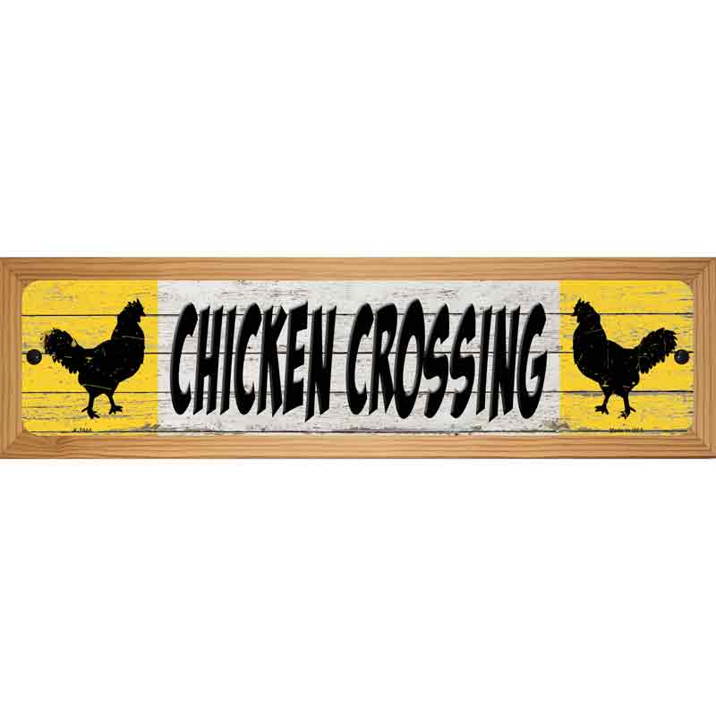 Chicken Crossing Novelty Metal Street Sign 19" x 5.5" (WB-K)