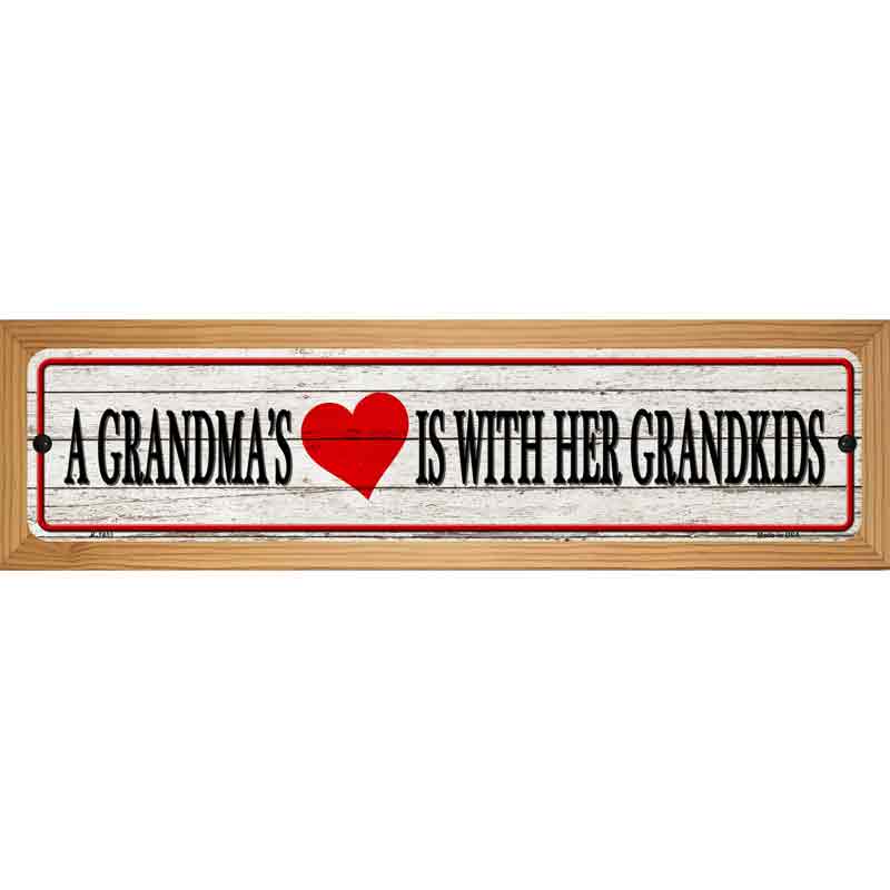 Grandmas Heart With Her Grandkids Novelty Metal Street Sign 19" x 5.5" (WB-K)