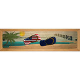 Alaska Flag and US Flag Novelty Metal Street Sign 19" x 5.5" (WB-K)