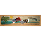 California Flag and US Flag Novelty Metal Street Sign 19" x 5.5" (WB-K)