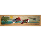 Florida Flag and US Flag Novelty Metal Street Sign 19" x 5.5" (WB-K)