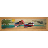 Hawaii Flag and US Flag Novelty Metal Street Sign 19" x 5.5" (WB-K)