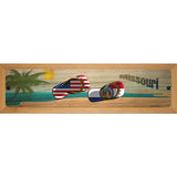 Missouri Flag and US Flag Novelty Metal Street Sign 19" x 5.5" (WB-K)