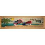 North Carolina Flag and US Flag Novelty Metal Street Sign 19" x 5.5" (WB-K)