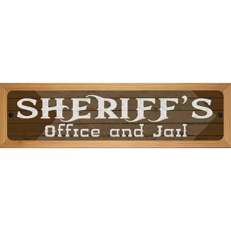 Sheriffs Office and Jail Brown Novelty Metal Street Sign 19" x 5.5" (WB-K)