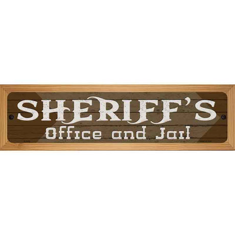 Sheriffs Office and Jail Brown Novelty Metal Street Sign 19" x 5.5" (WB-K)