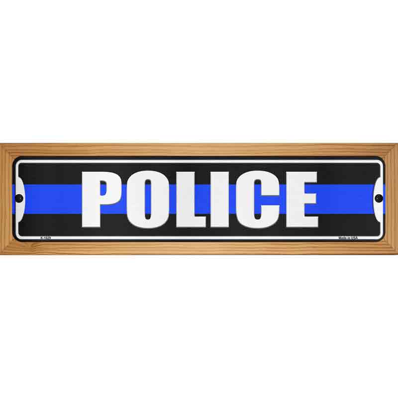 Police Blue Line Novelty Metal Street Sign 19" x 5.5" (WB-K)