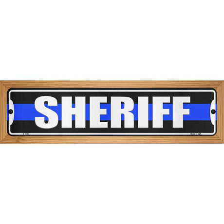 Sheriff Blue Line Novelty Metal Street Sign 19" x 5.5" (WB-K)