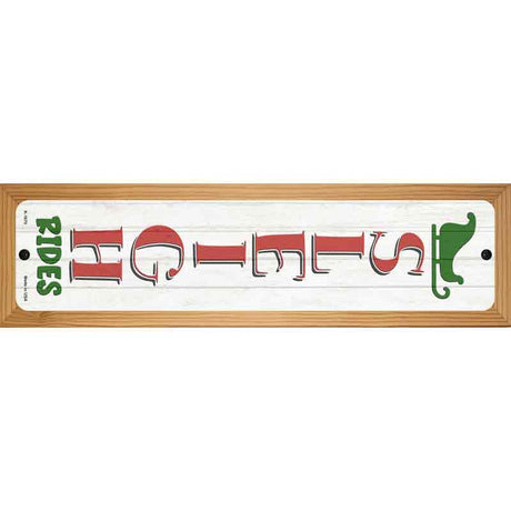 Sleigh Rides White Novelty Metal Street Sign 19" x 5.5" (WB-K)