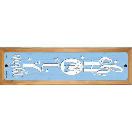 Oh Holy Night Blue Novelty Metal Street Sign 19" x 5.5" (WB-K)