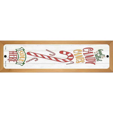 Candy Canes Sold Here White Novelty Metal Street Sign 19" x 5.5" (WB-K)