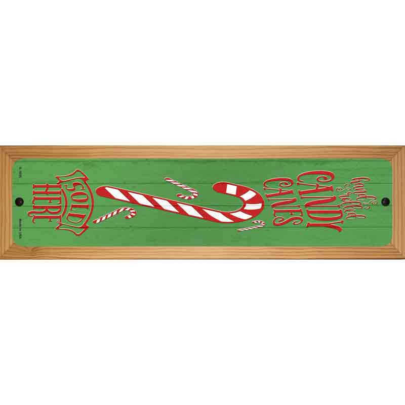 Candy Canes Sold Here Green Novelty Metal Street Sign 19" x 5.5" (WB-K)