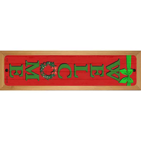 Welcome Wreath Novelty Metal Street Sign 19" x 5.5" (WB-K)