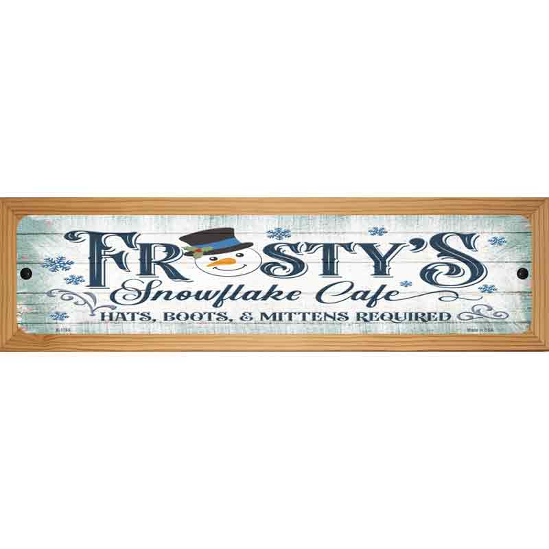 Frostys Snowflake Cafe Novelty Metal Street Sign 19" x 5.5" (WB-K)