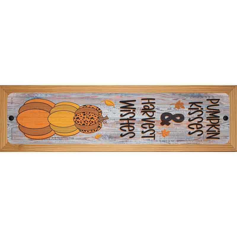 Pumpkin Kisses Novelty Metal Street Sign 19" x 5.5" (WB-K)