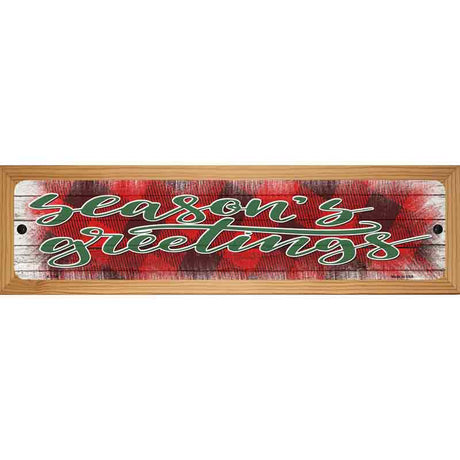 Seasons Greetings Red Novelty Metal Street Sign 19" x 5.5" (WB-K)