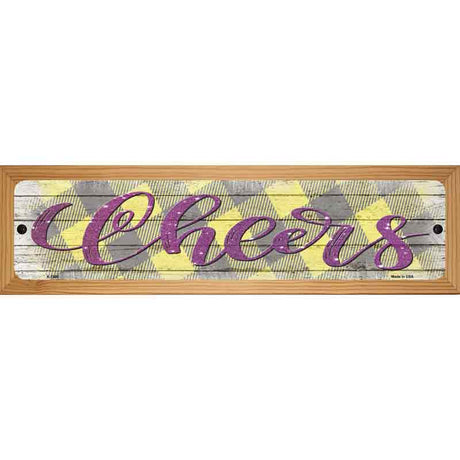 Cheers Yellow Novelty Metal Street Sign 19" x 5.5" (WB-K)