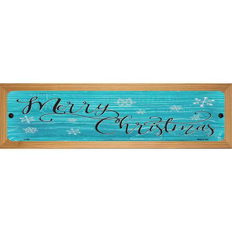 Merry Christmas Blue Novelty Metal Street Sign 19" x 5.5" (WB-K)