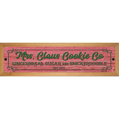 Mrs Claus Cookie Co Red Novelty Metal Street Sign 19" x 5.5" (WB-K)