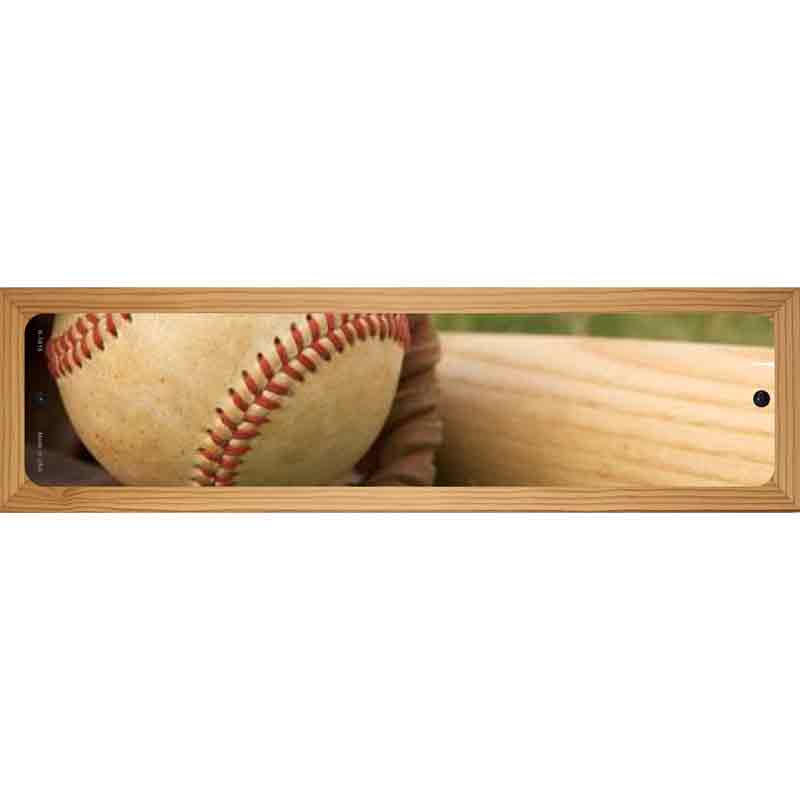 Baseball with Bat Novelty Metal Street Sign 19" x 5.5" (WB-K)