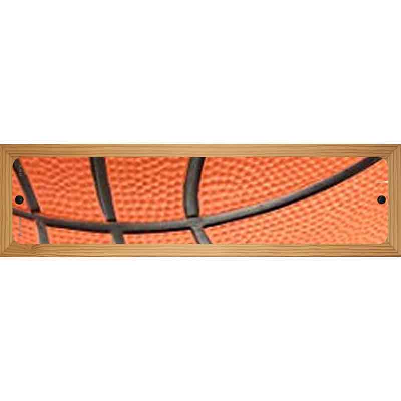 Basketball Closeup Novelty Metal Street Sign 19" x 5.5" (WB-K)