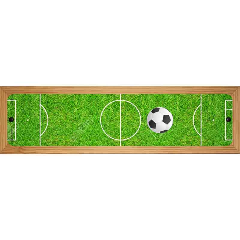 Soccer Field Novelty Metal Street Sign 19" x 5.5" (WB-K)