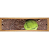 Softball on Dirt Novelty Metal Street Sign 19" x 5.5" (WB-K)