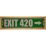 Exit 420 Right Novelty Metal Street Sign 19" x 5.5" (WB-K)