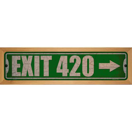 Exit 420 Right Novelty Metal Street Sign 19" x 5.5" (WB-K)