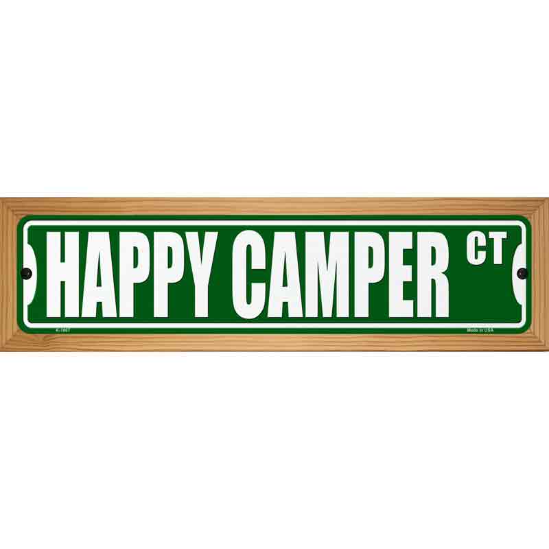 Happy Camper Ct Novelty Metal Street Sign 19" x 5.5" (WB-K)