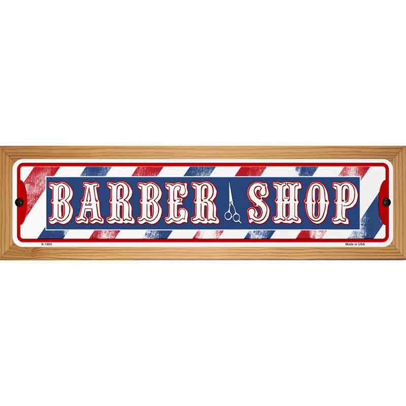 Barber Shop Horizontal Novelty Metal Street Sign 19" x 5.5" (WB-K)