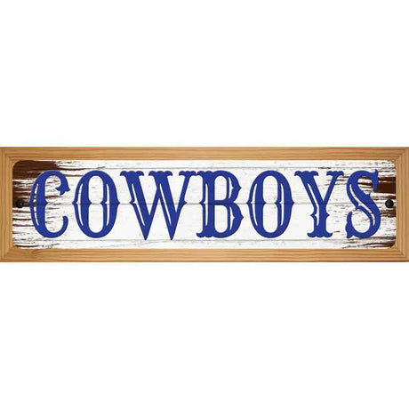 Cowboys Blue Wooden Novelty Metal Street Sign 19" x 5.5" (WB-K)