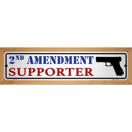 2nd Amendment Supporter Pistol Novelty Metal Street Sign 19" x 5.5" (WB-K)