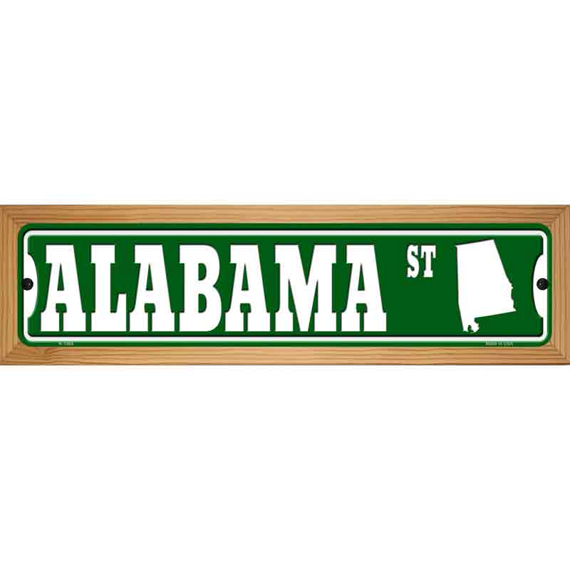 Alabama St Silhouette Novelty Metal Street Sign 19" x 5.5" (WB-K)