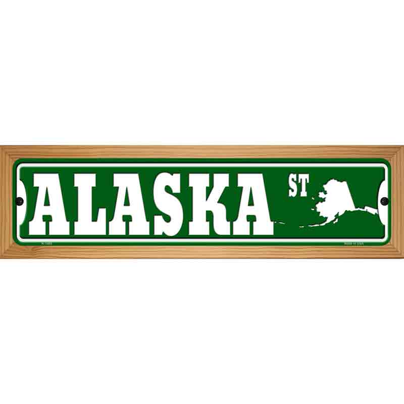 Alaska St Silhouette Novelty Metal Street Sign 19" x 5.5" (WB-K)