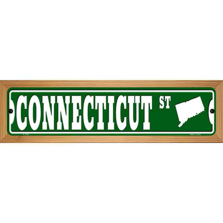 Connecticut St Silhouette Novelty Metal Street Sign 19" x 5.5" (WB-K)