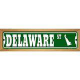 Delaware St Silhouette Novelty Metal Street Sign 19" x 5.5" (WB-K)