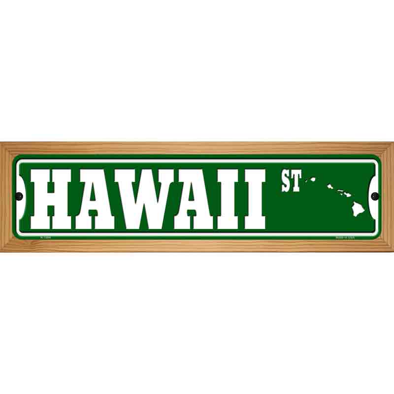 Hawaii St Silhouette Novelty Metal Street Sign 19" x 5.5" (WB-K)