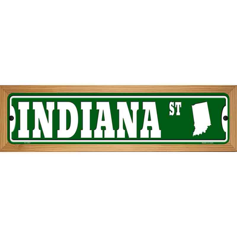 Indiana St Silhouette Novelty Metal Street Sign 19" x 5.5" (WB-K)