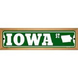 Iowa St Silhouette Novelty Metal Street Sign 19" x 5.5" (WB-K)