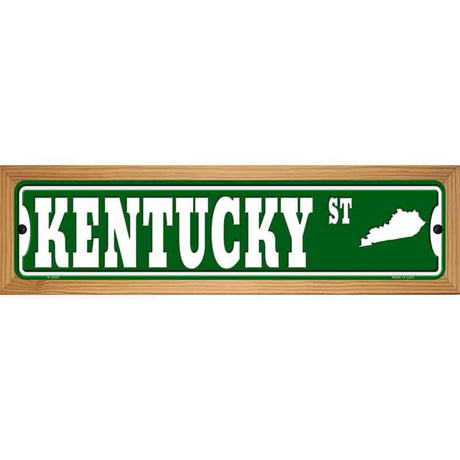 Kentucky St Silhouette Novelty Metal Street Sign 19" x 5.5" (WB-K)