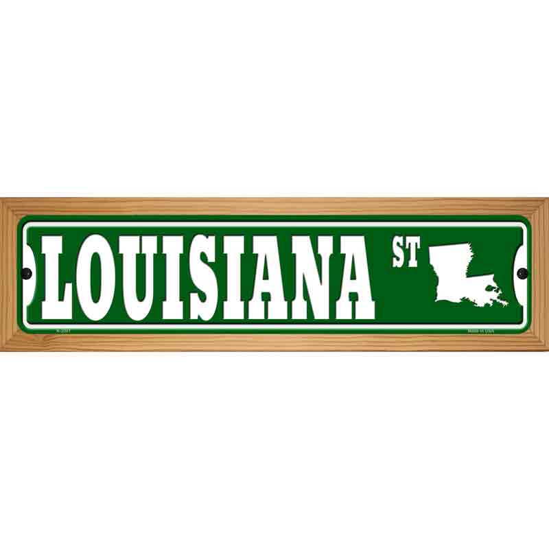 Louisiana St Silhouette Novelty Metal Street Sign 19" x 5.5" (WB-K)