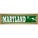 Maryland St Silhouette Novelty Metal Street Sign 19" x 5.5" (WB-K)