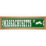 Massachusetts St Silhouette Novelty Metal Street Sign 19" x 5.5" (WB-K)