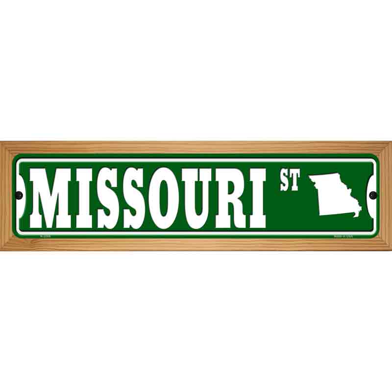 Missouri St Silhouette Novelty Metal Street Sign 19" x 5.5" (WB-K)