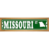 Missouri St Silhouette Novelty Metal Street Sign 19" x 5.5" (WB-K)