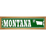 Montana St Silhouette Novelty Metal Street Sign 19" x 5.5" (WB-K)