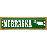 Nebraska St Silhouette Novelty Metal Street Sign 19" x 5.5" (WB-K)