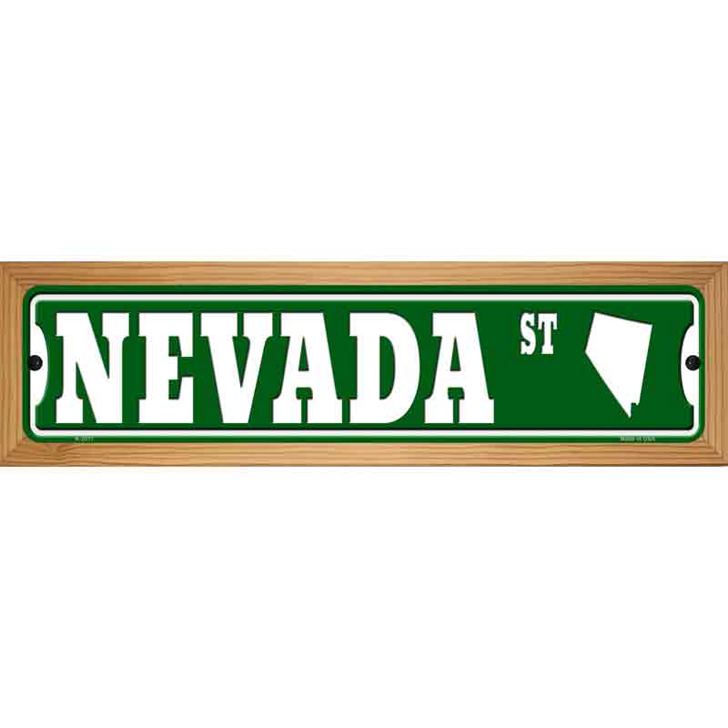 Nevada St Silhouette Novelty Metal Street Sign 19" x 5.5" (WB-K)