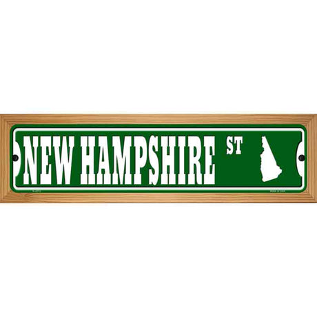 New Hampshire St Silhouette Novelty Metal Street Sign 19" x 5.5" (WB-K)